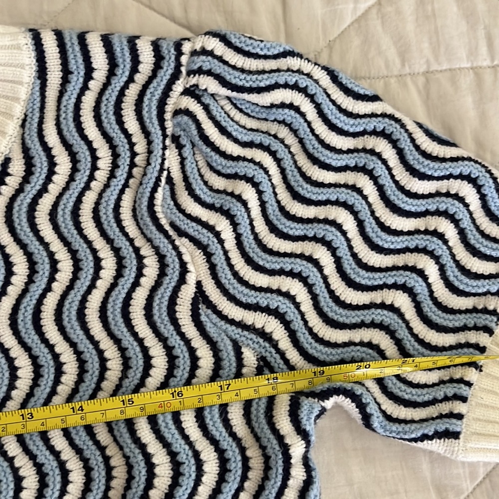 THML IN TOO DEEP BLUE WAVY STRIPE SWEATER TOP large - Picture 11 of 16